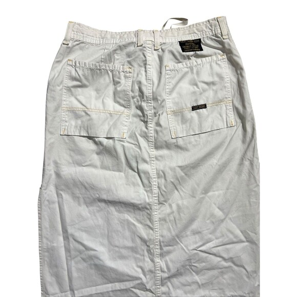 VTG Y2K Lucky Brand 100% COTTON Cargo Long Skirt Sz 12/31 Ivory Long Side Slit - Picture 11 of 16